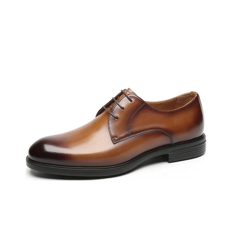 CROWN Dress Shoes Men's Yellow Brown-1