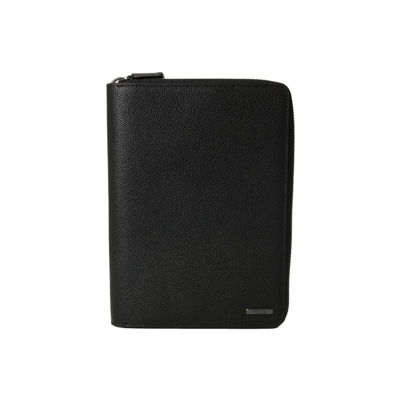 TUMI Leather Wallet Large Size Unisex Black-0
