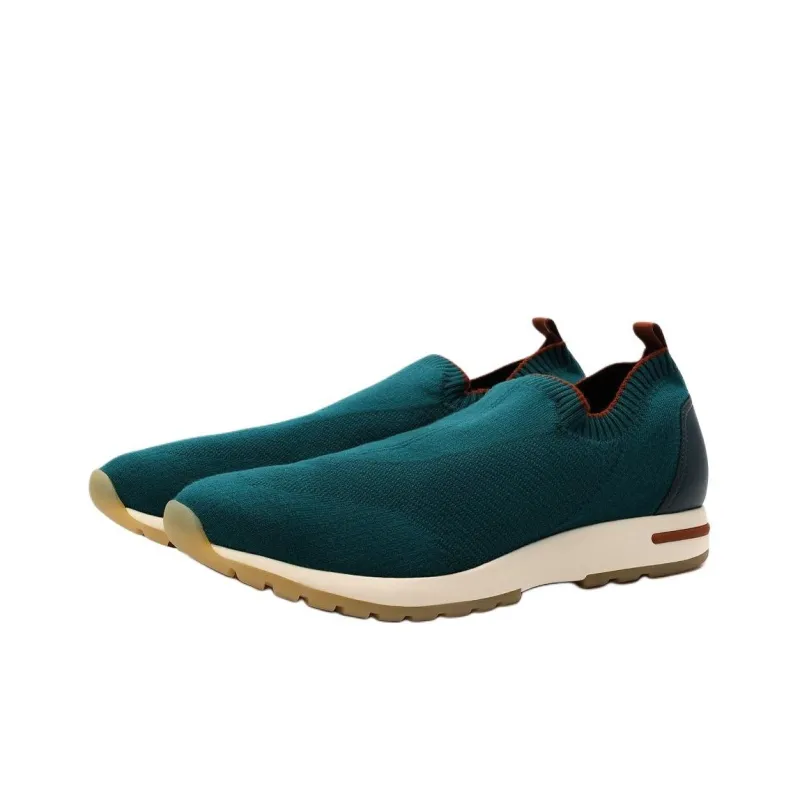 Loro Piana Low Top Casual Shoes Men's Green-2