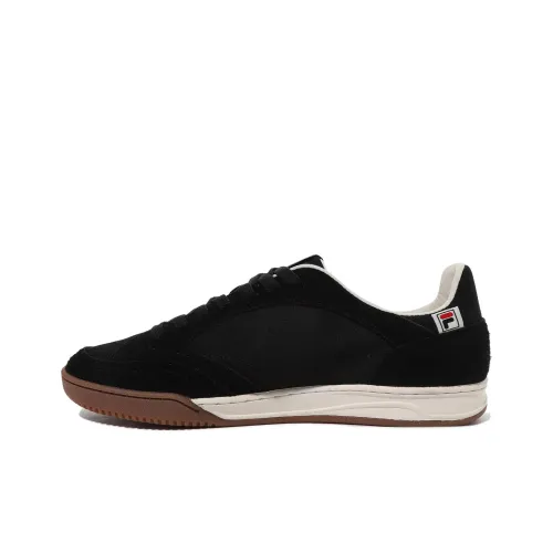 FILA Anti-Slip And Wear-Resistant Lightweight Low-Top Skateboard Shoes Unisex Black White