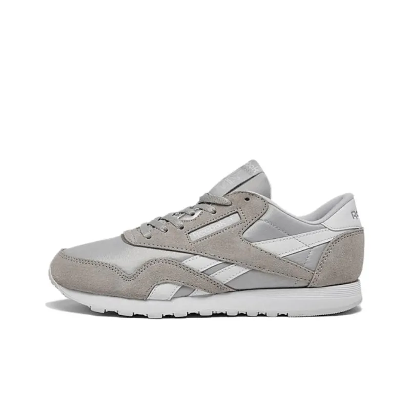 Reebok Classic Nylon Cushioning Wear-Resistant Low-Top Running Shoes Women's Gray White-0