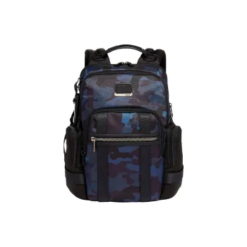 TUMI Alpha Bravo Nylon Backpack Men's Marine Blue Camouflage