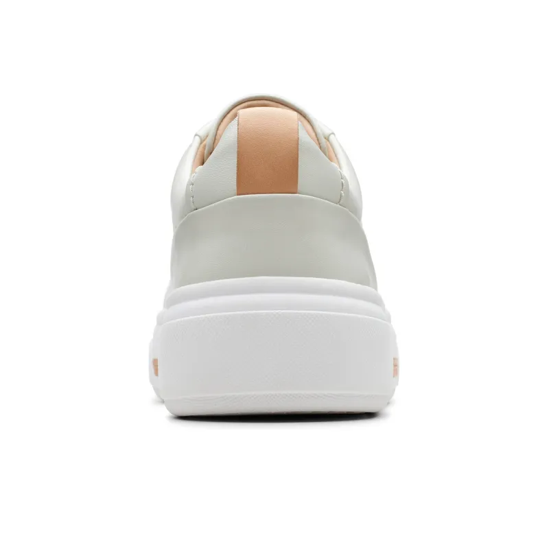 Clarks Low Top Skateboard Shoes Women's White-3