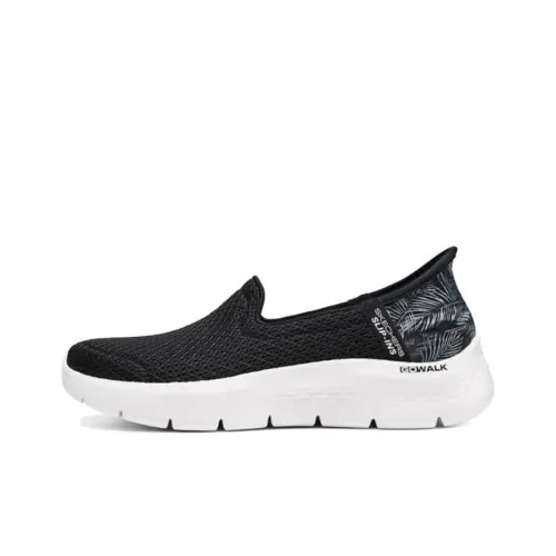 Skechers Go Walk Fle Cushioning Anti Slip And Wear Resistant Low Top Casual Shoes Women's Black White