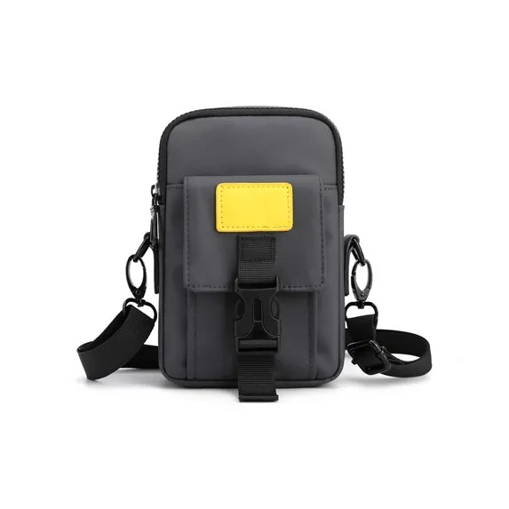 GKY Nylon Crossbody Bag Shoulder Bag Cell Phone Pouch Fanny Pack Small Size Men's Blue/Black/Gray-5
