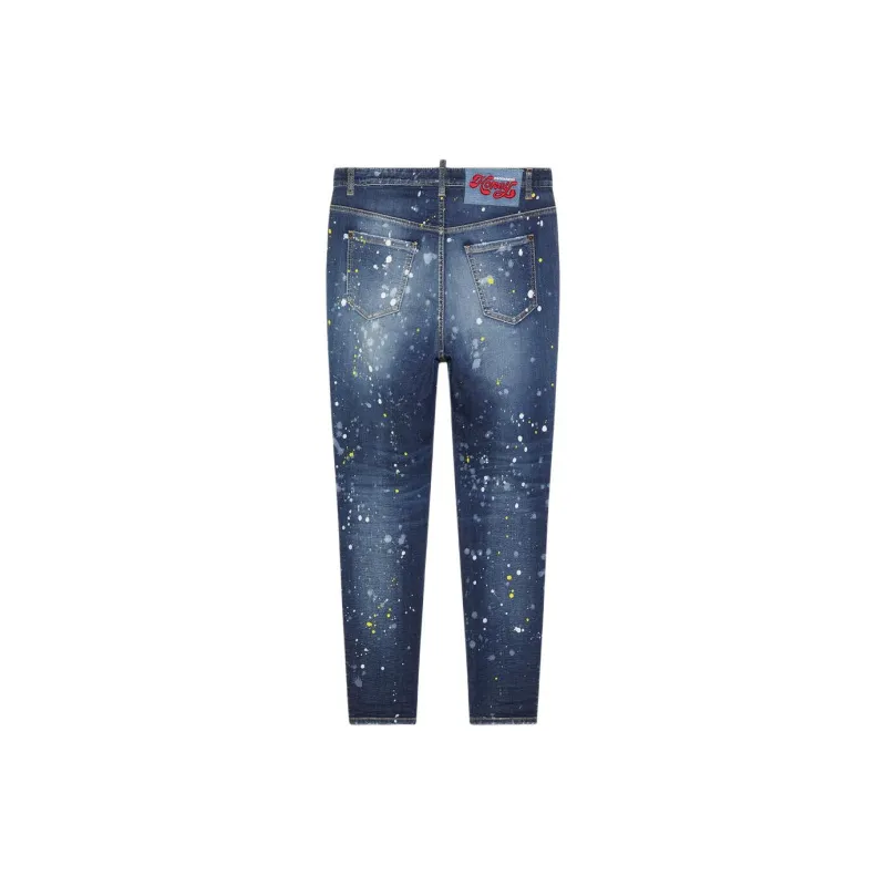 DSQUARED 2 Dark Crystal Wash High Waist Twiggy Jeans Jeans Women's Blue-1