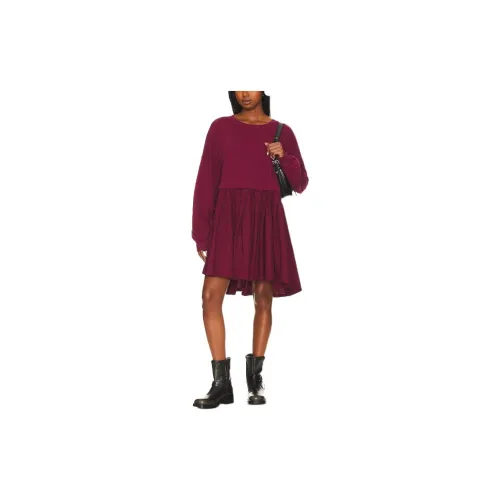 FREE PEOPLE Long-Sleeved Dresses Women's Purple