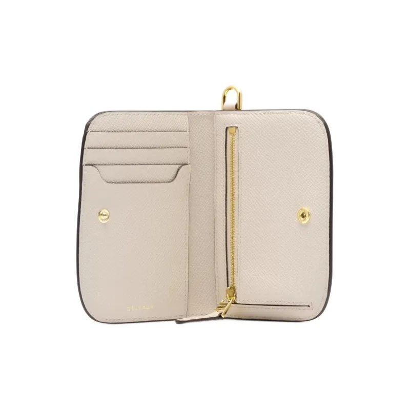 Delvau Alpina Calf Grain Calfskin Wallet Women's Ecru-2