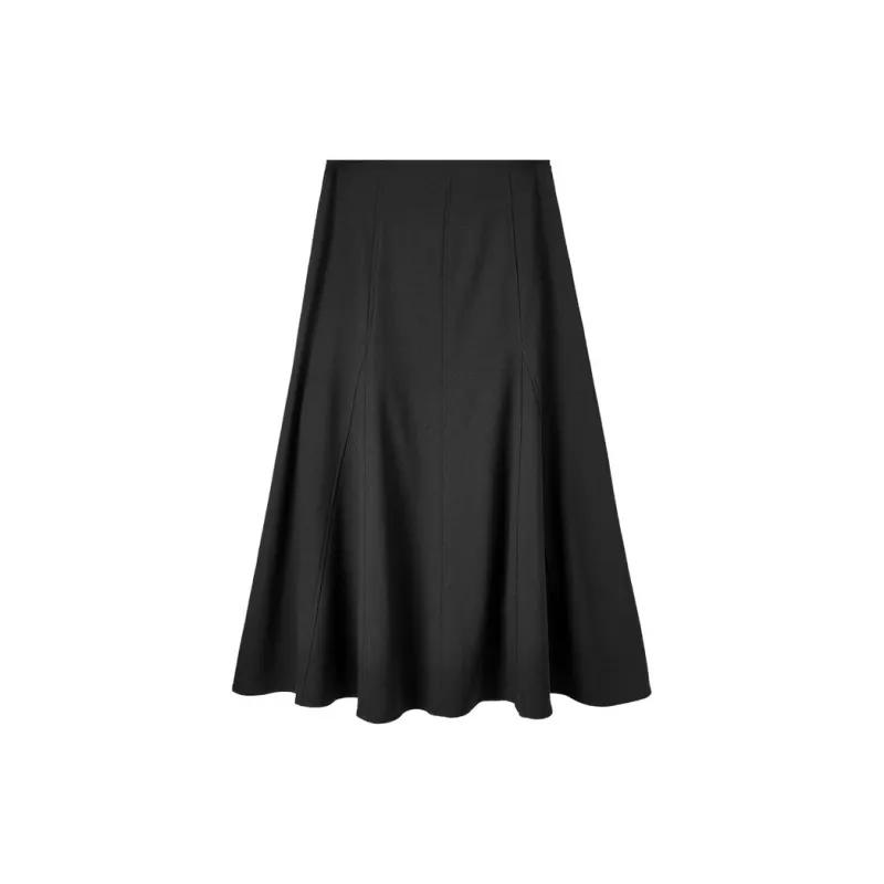 SENTUBILA Casual Long Skirts Women's Elegant Black-1