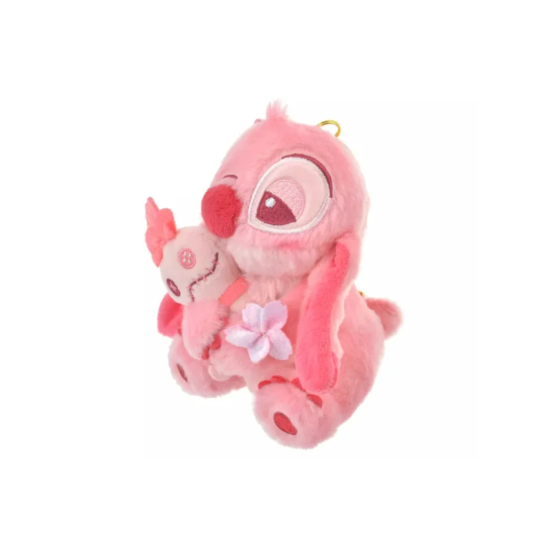 Disney Stitch Cherry Blossom Doll Keychain Dolls Plush Pendant 12cm High-1
