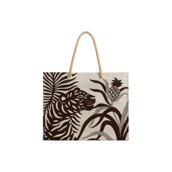 HERMES Canvas Tote Bag Shopping Bag Shoulder Bag Handbag Women's 02 Blanc Pale Light White