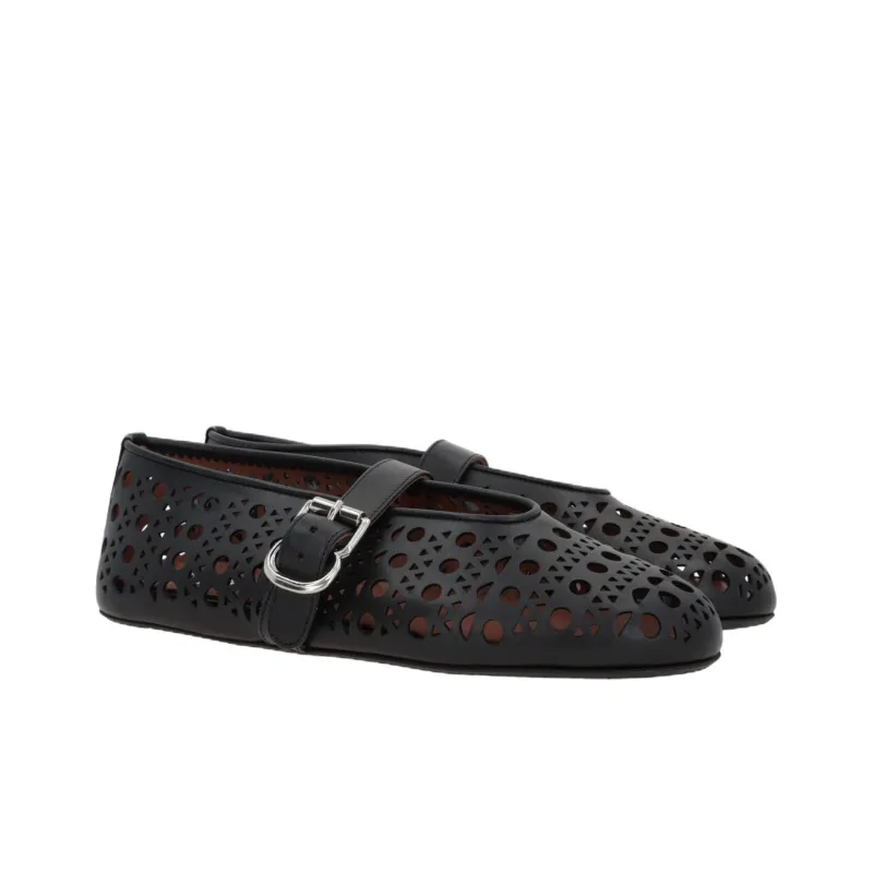 Alaïa Cut-out Leather Ballerinas-2
