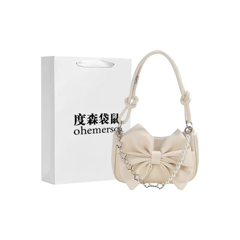 Dusen Kangaroo PU Shoulder Bag Regular Women's Pink/White/Black-6