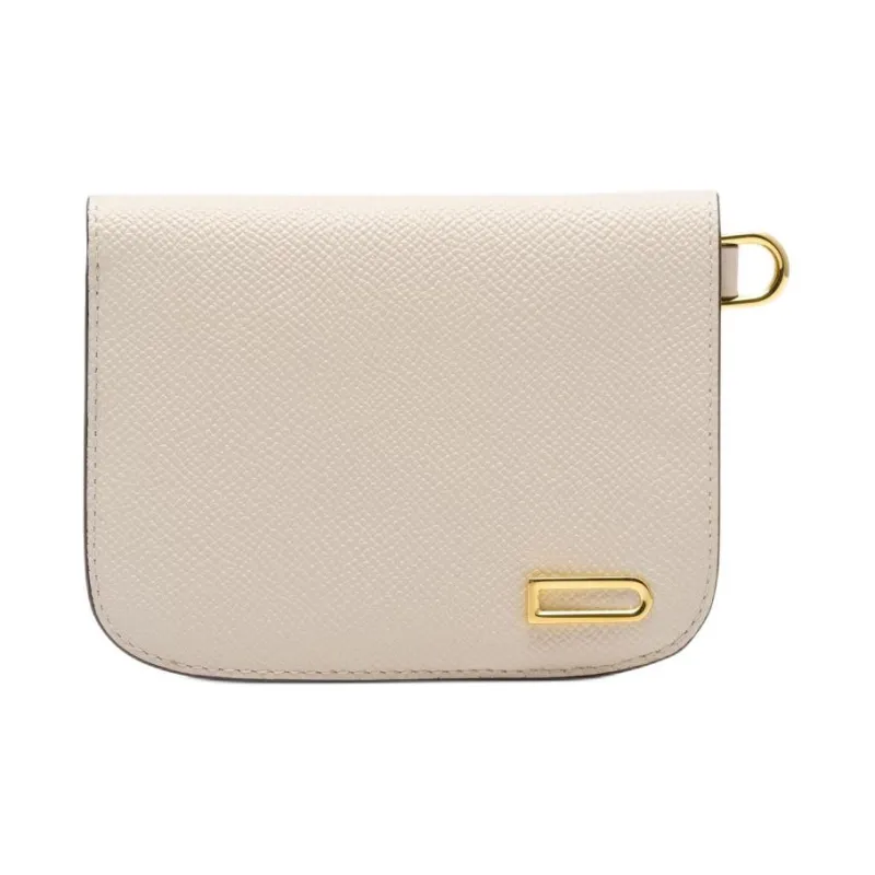 Delvau Alpina Calf Grain Calfskin Wallet Women's Ecru-0