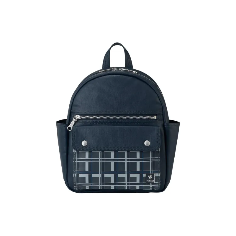PORTER PU With Leather And Canvas Backpack Unisex Marine Blue-0