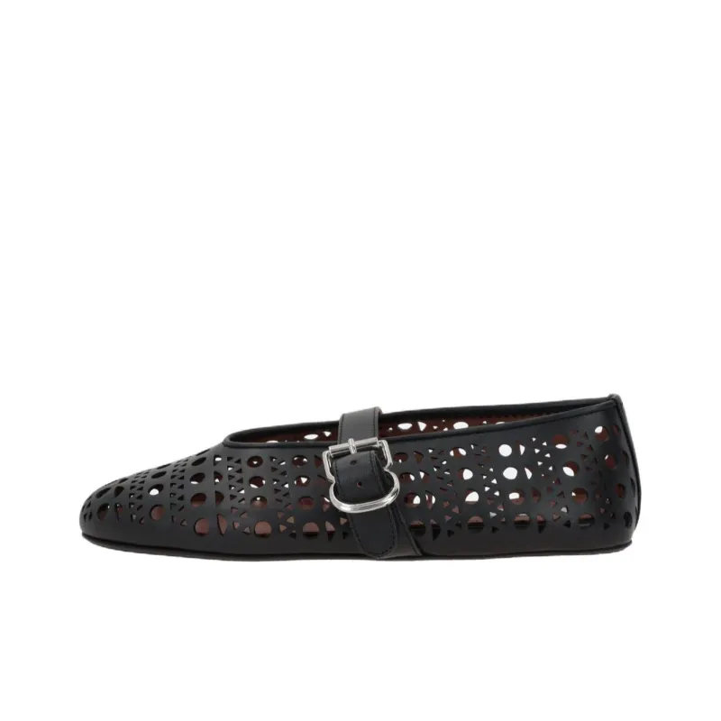 Alaïa Cut-out Leather Ballerinas-0