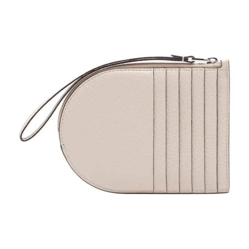 Delvau Pin Taurillon Soft Grained Calfskin Coin Purse Women's Ecru-1