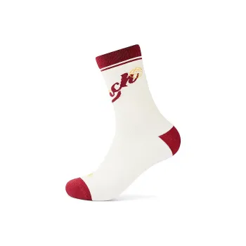 QIAODAN Knee High Socks Men's 1 Pack Red Milk White