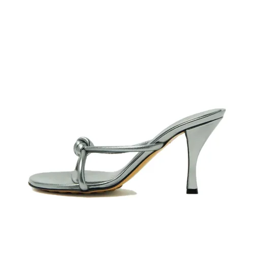 Bottega Veneta Blink Slide Slippers 7cm Women's Silver