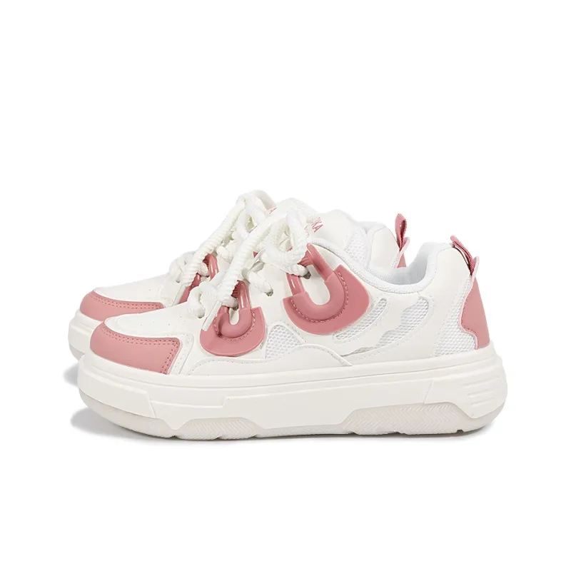 Miss Zhang Cushioning Anti Slip And Wear Resistant Height Increasing Low Top Casual Shoes Women's Fuchsia-3