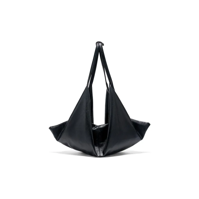 Yawei Kuroda PU With Artificial Leather Dumpling Bag Shoulder Bag Tubas Unisex Black-1