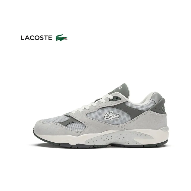 LACOSTE Breathable Lightweight Low Top Casual Shoes Men's Gray-5