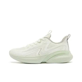 QIAODAN Cushioning Wear Resistant Lightweight Rebound Low Top Sprint Running Shoes Women's Ivory Celadon