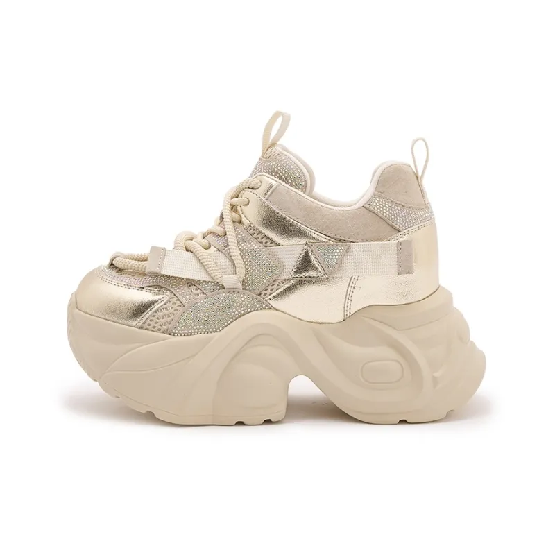 Milan Love Song Cushioned Slip Resistant Low Top Chunky Sneakers Women's-0