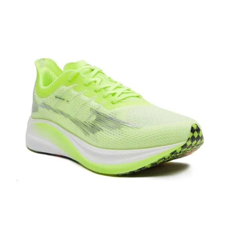 Erke ERKE Extreme Wind Marathon Cushioned Wear Resistant Breathable Low Top Running Shoes Men's Green White-3