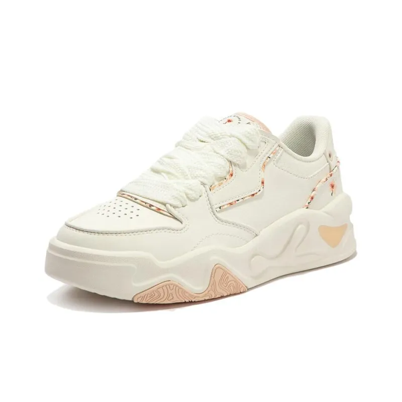 361° Jincheng Abrasion Resistant Breathable Low Top Skateboard Shoes Women's Beige Pink-1