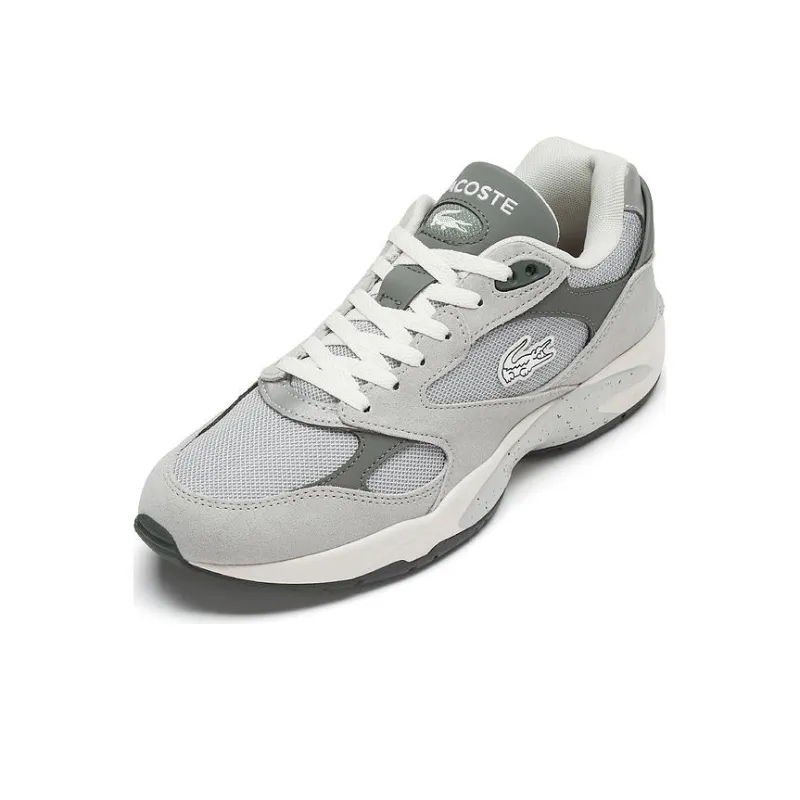 LACOSTE Breathable Lightweight Low Top Casual Shoes Men's Gray-2