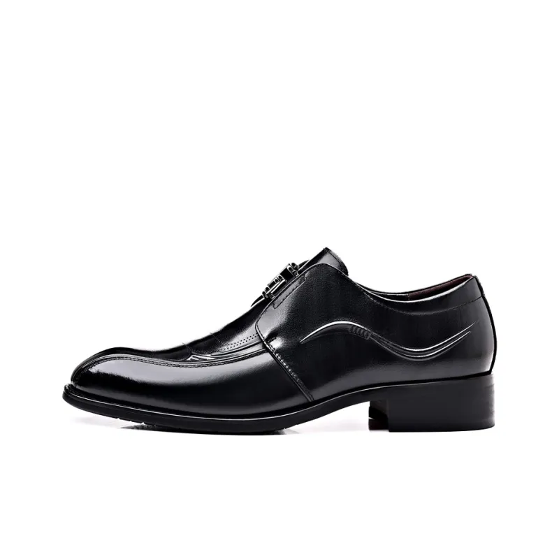 Romon Dress Shoes Men Low Top Black-0