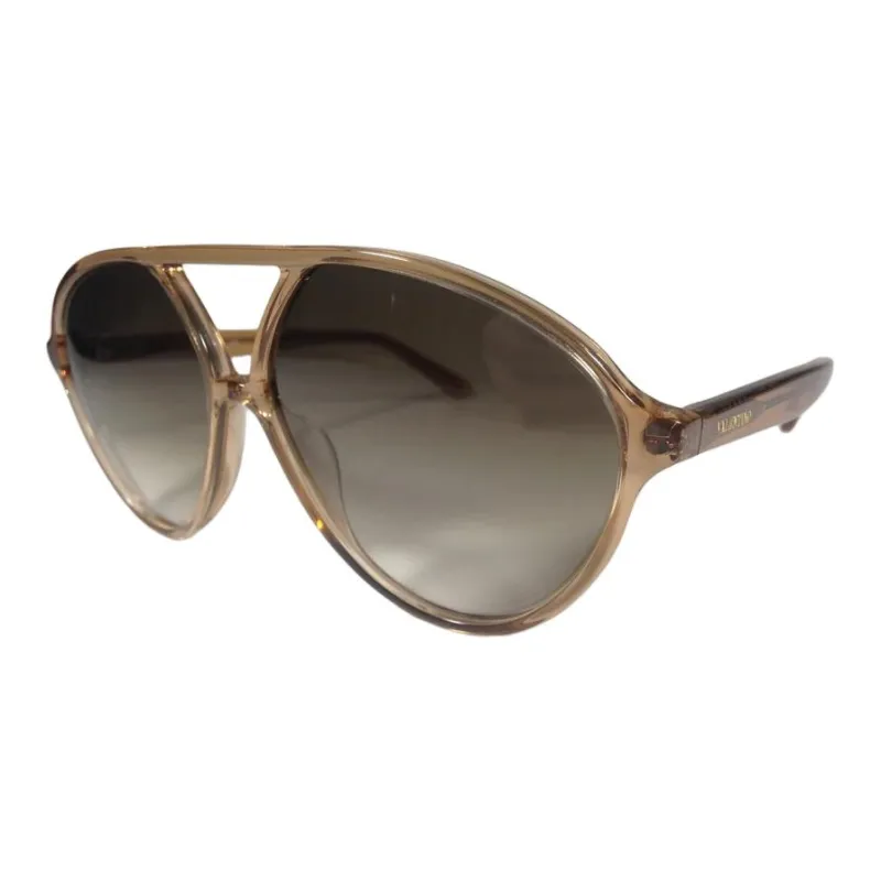 Valentino Acetate Aviator Sunglasses Women's Brown-0
