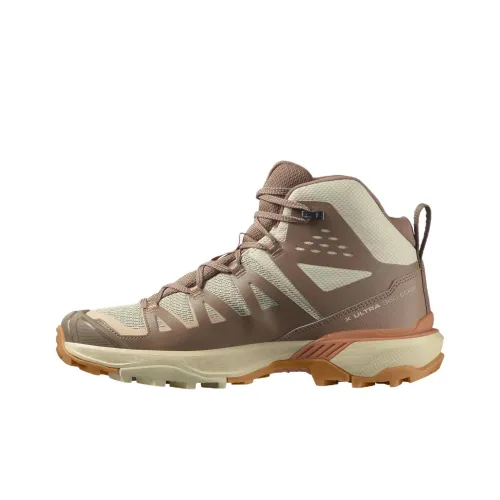 SALOMON X ULTRA 360 Outdoor Shoes Women's High-Top Brown/Beige