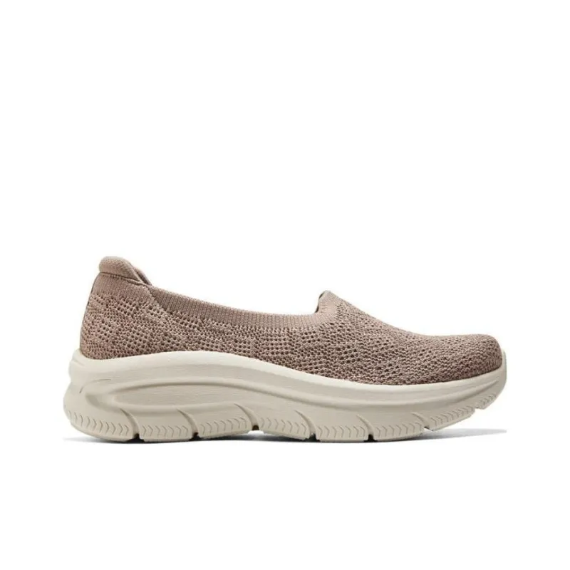 Skechers Go Walk Fle Cushioning Wear Resistant Breathable Lightweight Rebound Low Top Casual Shoes Women's Brown-1