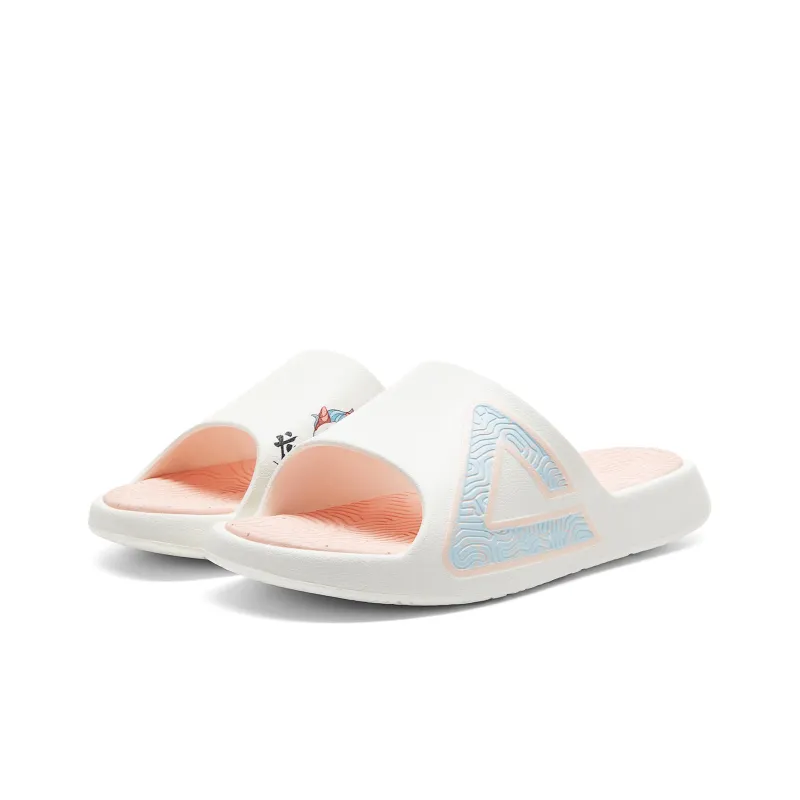 PEAK Guochuang Series Slide Slippers Men's Canvas White Pink-2
