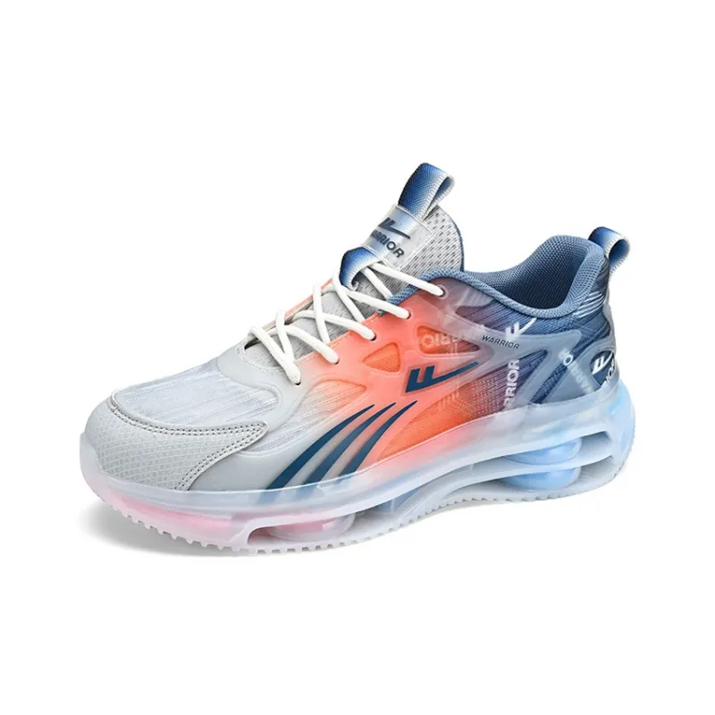 WARRIOR Chunky Sneakers Men Mid Top Black White/White Blue/White Blue Orange-19