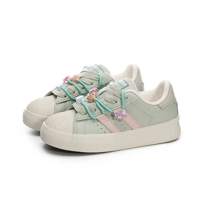 Cob Slip Resistant Lightweight Breathable Low Top Skateboard Shoes Women's Mint Green-1