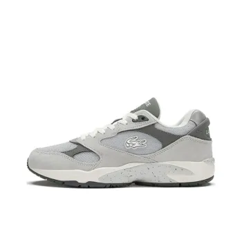 LACOSTE Breathable Lightweight Low Top Casual Shoes Men's Gray