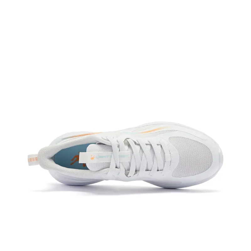 QIAODAN Cushioning Abrasion Resistant Lightweight Rebound Low Top Running Shoes Men's White Blue-3