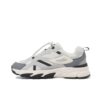 FILA Cushioning Wear Resistant Low Top Running Shoes Unisex Gray Blue White