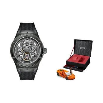 BONEST GATTI Automatic Mechanical Movement Rubber Strap Watch Men's Watches Black Dial