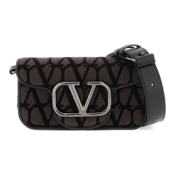 Valentino Locò Smooth Leather Crossbody Bag Shoulder Bag Small Size Men's Brown Black