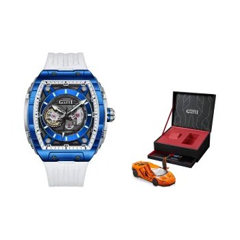 BONEST GATTI Phantom Speed Collection Automatic Mechanical Movement Rubber Strap Watch Men's Watches Cut Out Dial