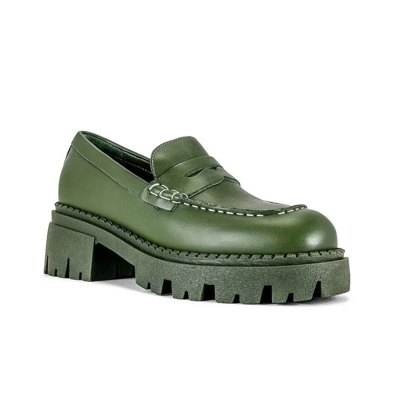 FREE PEOPLE Loafers 4.5cm Women's Green-2