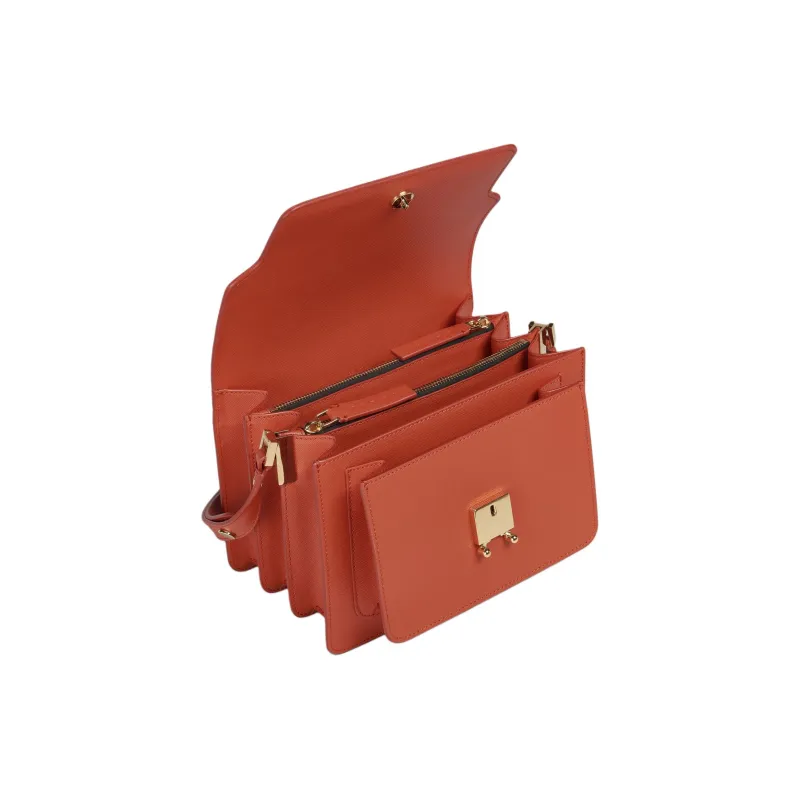 MARNI Trunk Calfskin Crossbody Bag, Shoulder Bag Women's Brick-3