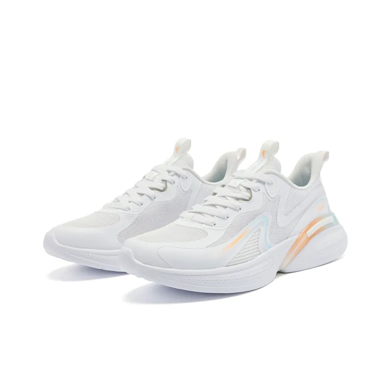 QIAODAN Cushioning Abrasion Resistant Lightweight Rebound Low Top Running Shoes Men's White Blue-2