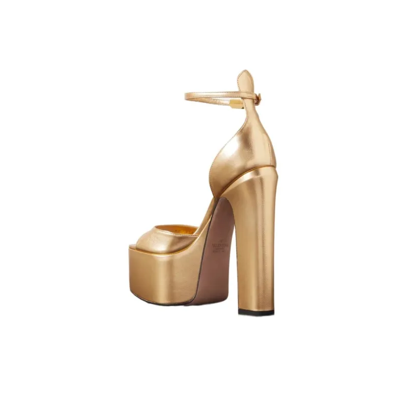 Valentino Tan Go GARAVANI One Strap Sandals Women's Gold-2