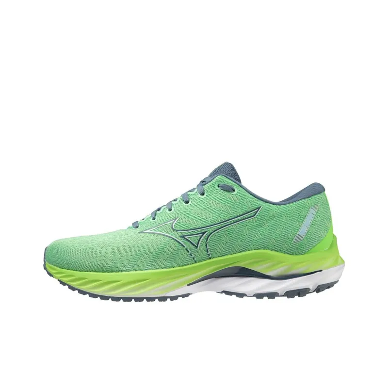Mizuno Wave Inspire 19 Cushioning Wear-Resistant Low-Top Running Shoes Men's Green Blue-0