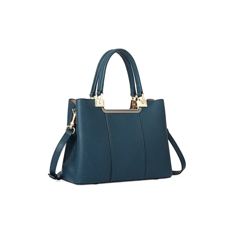 TUCANO Cow Leather One Shoulder Handbag Tubas Women's Peacock Blue/Ecru-3